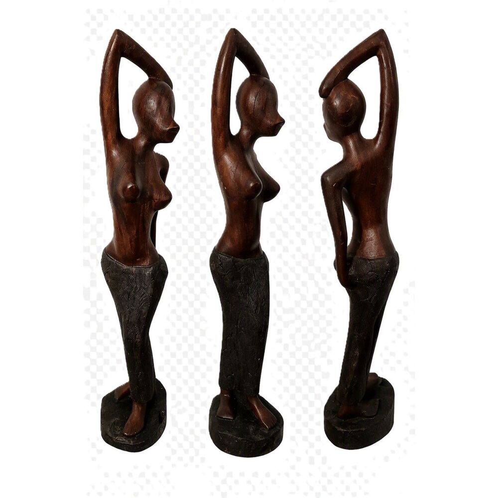 African hand carved wooden female sculpture item 2654
